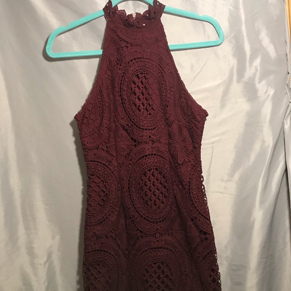 Maroon Lace Dress